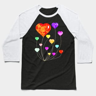 Vintage Balloon Hearts Baseball T-Shirt